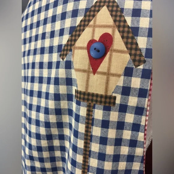 Vintage Patchwork Sunflower Gingham Vest Cottagecore Farmhouse Folk Art L - Picture 7 of 8